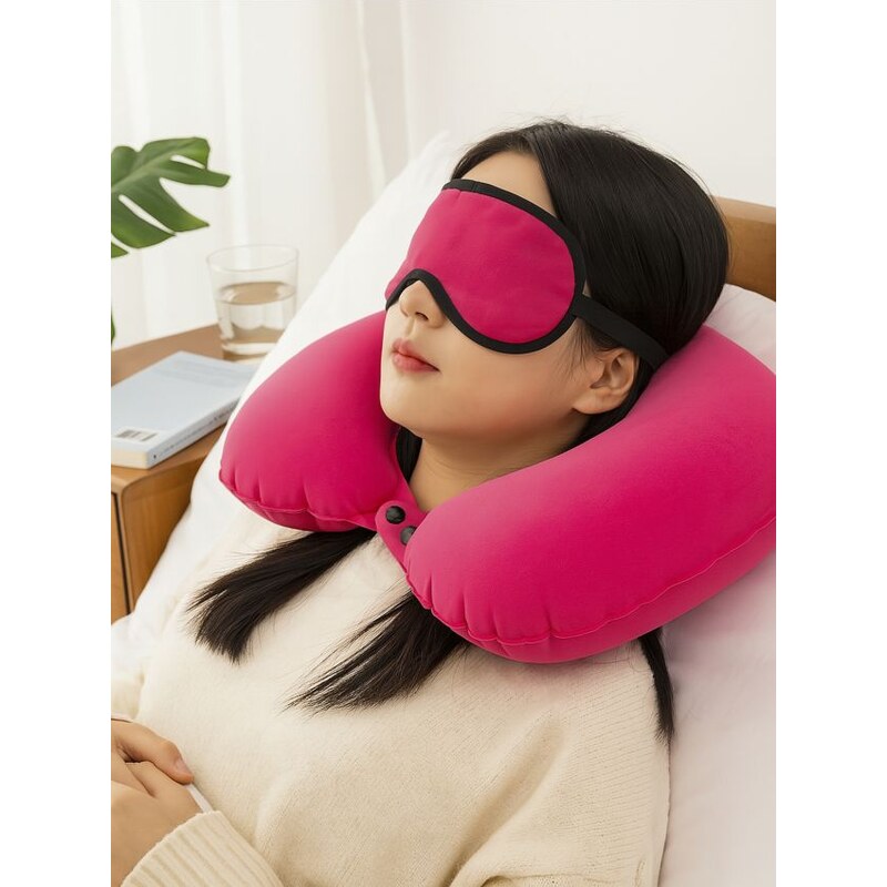 Sinsay - Cestovná súprava: vankúš a maska na oči - fuksiová 65755337