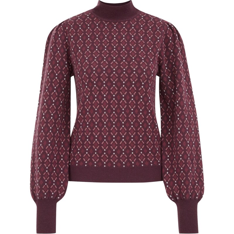 WE Fashion Sveter pastelovo červená / tmavočervená / biela 65884724