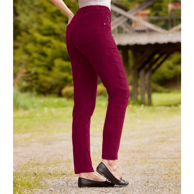 Menčestrové nohavicové legíny Atlas For Men Bordová 61681705