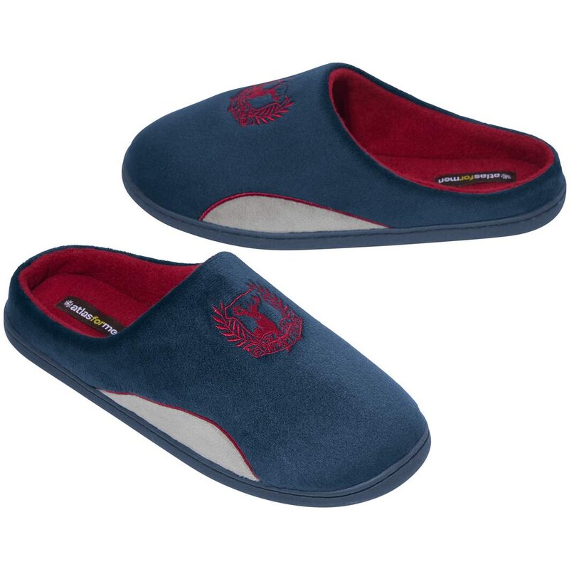 Velúrové papuče podšité flísom Atlas For Men Modrá 65190633