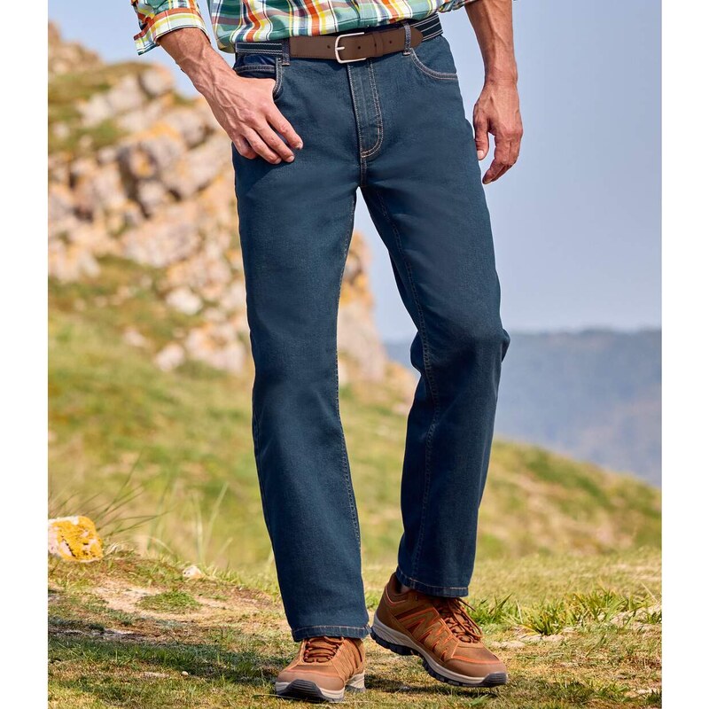 Modré pohodlné strečové rifle Regular Atlas For Men Modrá 65190638