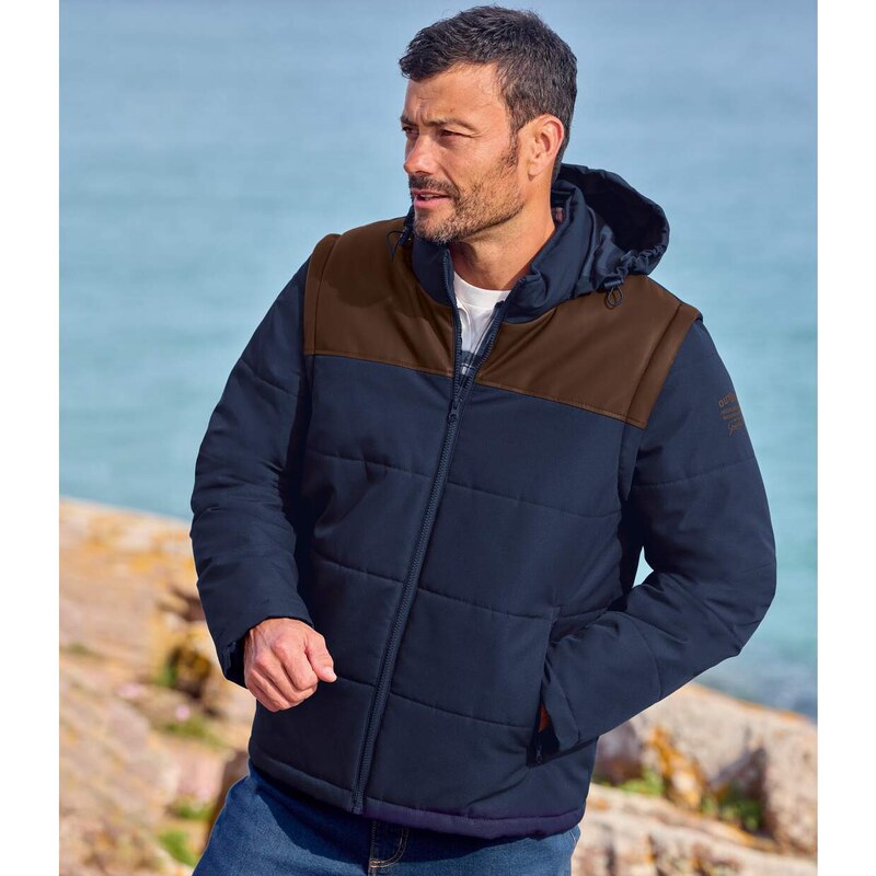 Prešívaná bunda 2 v 1 s odnímateľnými rukávmi Atlas For Men Modrá 65190641