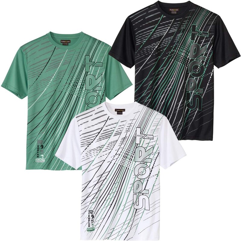 Sada 3 športových tričiek Atlas For Men Zelená 65190656