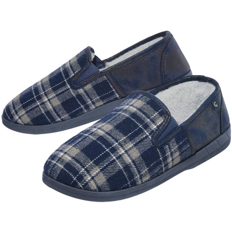 Zimné papuče podšité imitáciou kožušiny Atlas For Men Modrá 65190669