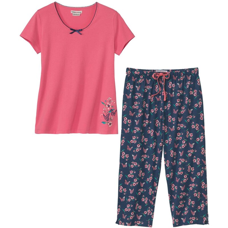 Kvetinové bavlnené pyžamo Atlas For Men Ružová 65190682