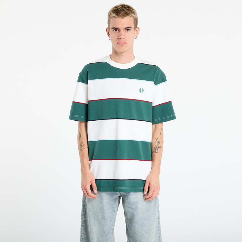 Tričko FRED PERRY Striped Relaxed T-Shirt Snow White S 65198536