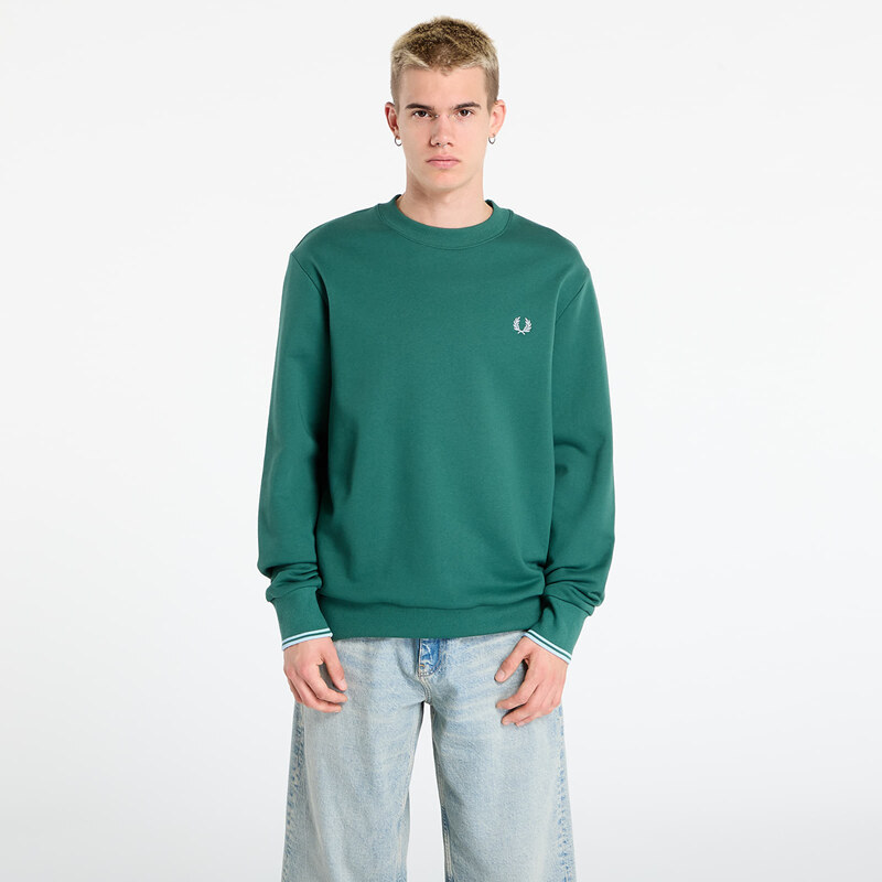 Mikina FRED PERRY Crew Neck Sweatshirt Sprtgrn/ Trackblu M 65198603