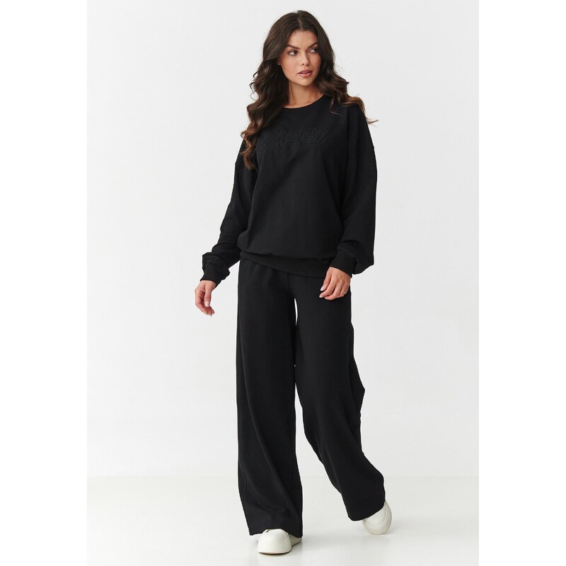 Makadamia Tepláková súprava so širokými nohavicami | čierna M890 65198772