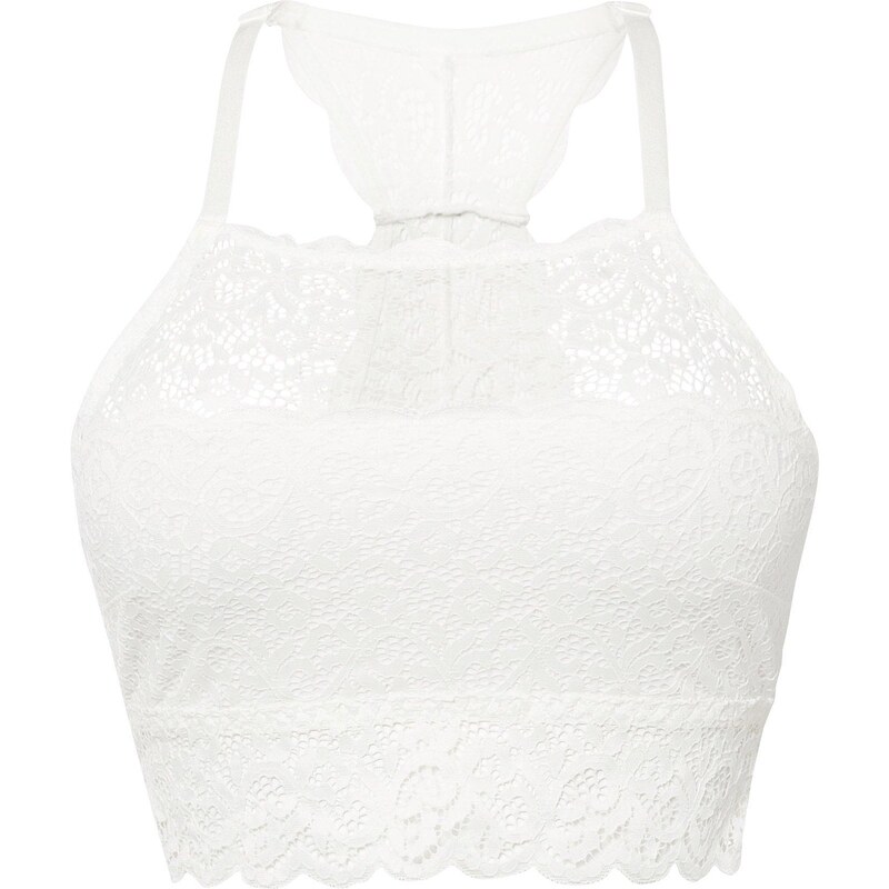 bonprix Podprsenkový top s čipkou, farba biela 44741603