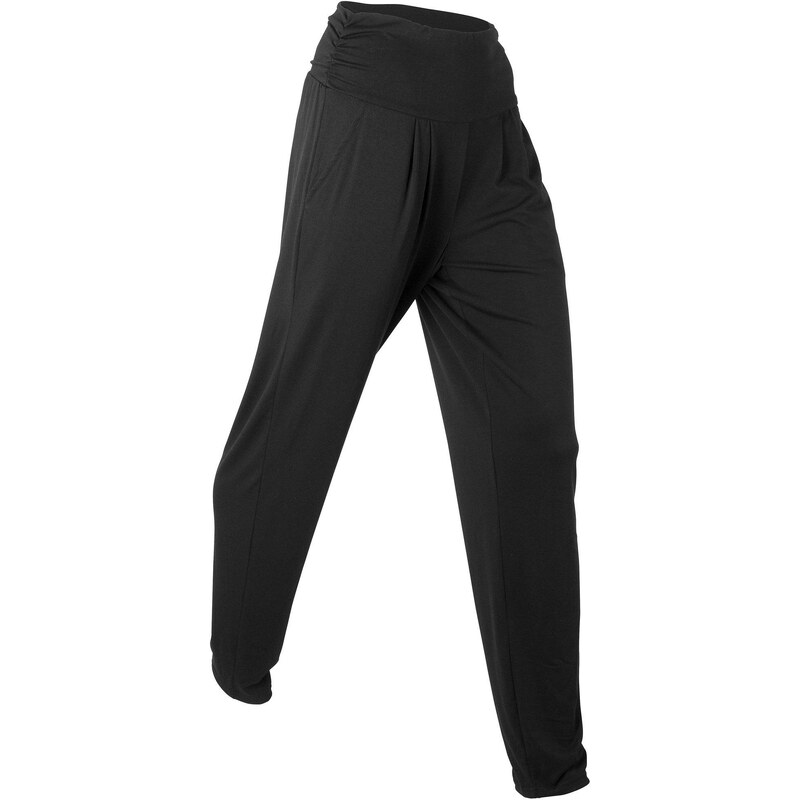 bonprix Nohavice s pudlom s viskózou, farba čierna 44799091