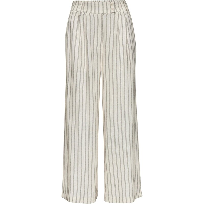 LASCANA Plisované nohavice krémová / čierna 65651101