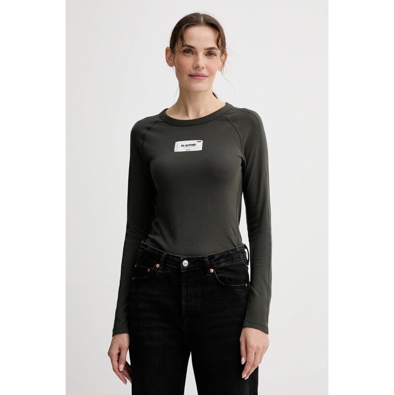 Bavlnené tričko s dlhým rukávom G-Star Embro patch slim 66514024