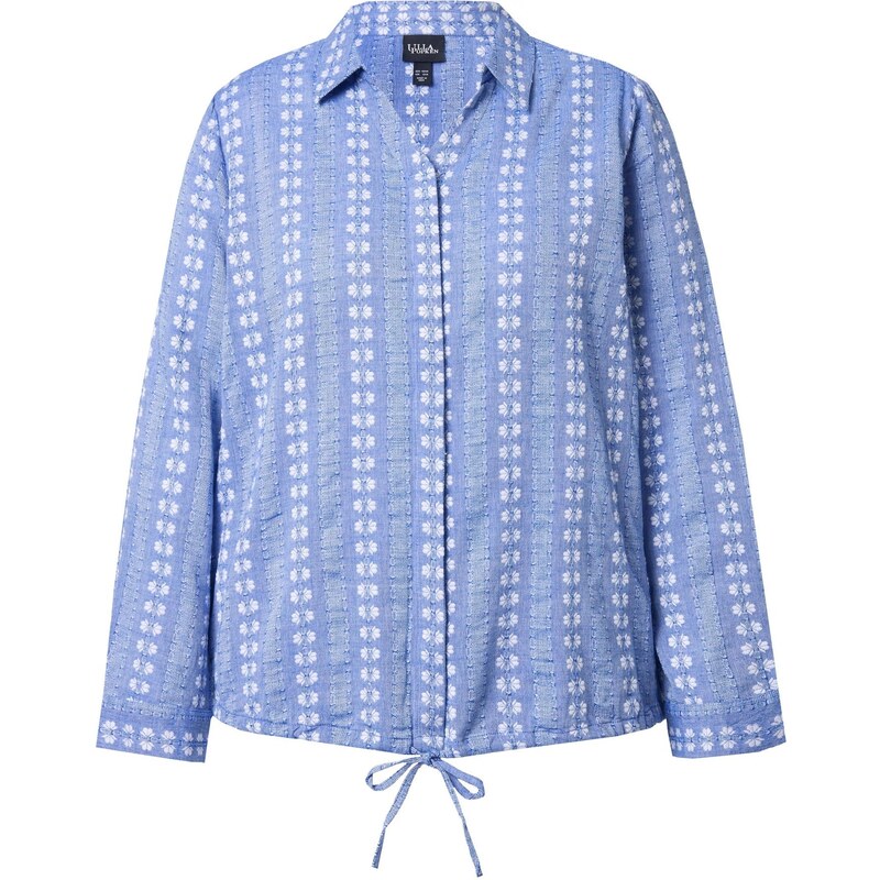 Ulla Popken Blúzka azúrová / sivá / biela 65731061