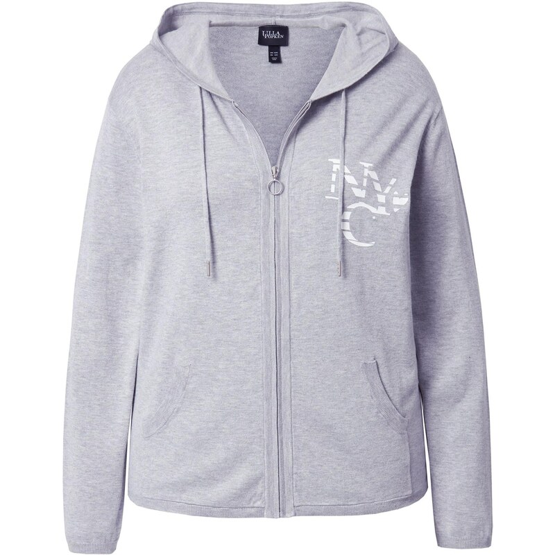 Ulla Popken Kardigán sivá melírovaná / biela 65372995