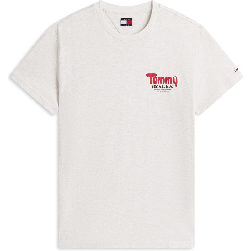 Tommy Jeans Tričko svetlosivá / červená / čierna 65201513
