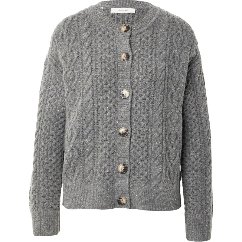 SELECTED Kardigán SLFNELLY sivá melírovaná 65201588