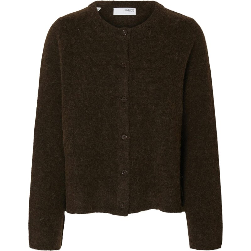 SELECTED Kardigán SLFLulu tmavohnedá 65201582