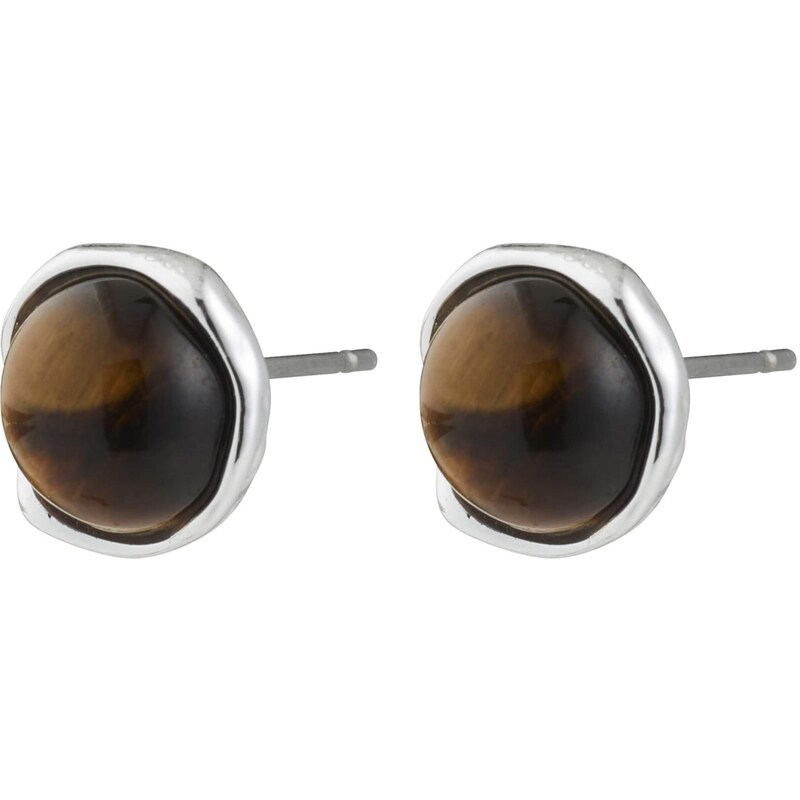 Pilgrim Náušnice Sense hnedá / strieborná 65608876