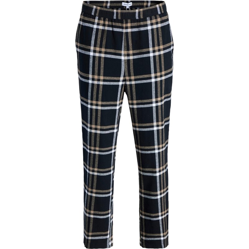 JACK & JONES Pyžamové nohavice JACRimon svetlohnedá / čierna / biela 65206698