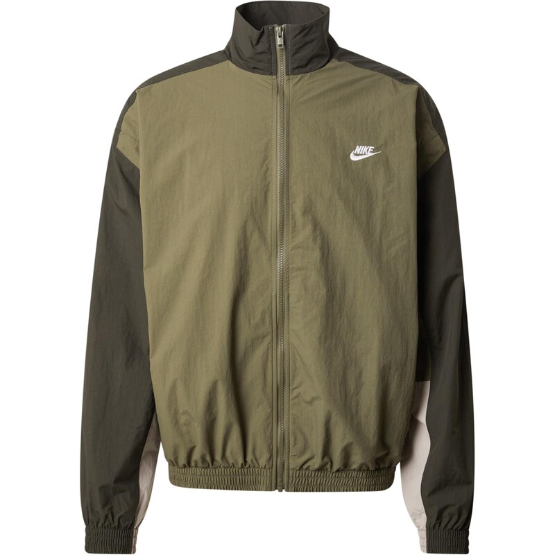 Nike Sportswear Prechodná bunda CLUB olivová / tmavozelená / biela 65662485
