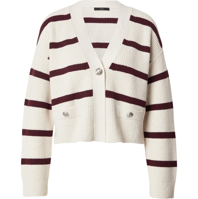 OUI Kardigán bordová / biela 65773507