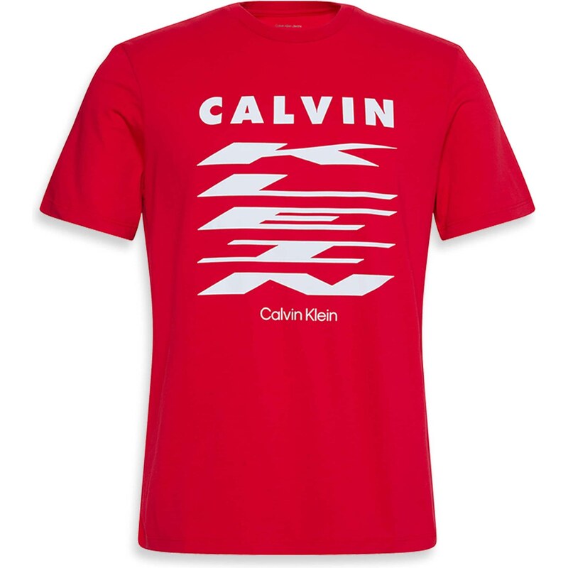 Calvin Klein Jeans Tričko krvavo červená / biela 65201492