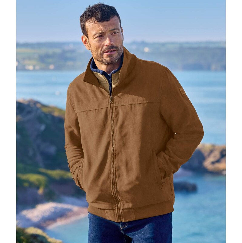 Semišová bunda podšitá mikroflísom Atlas For Men Hnedá 65201681