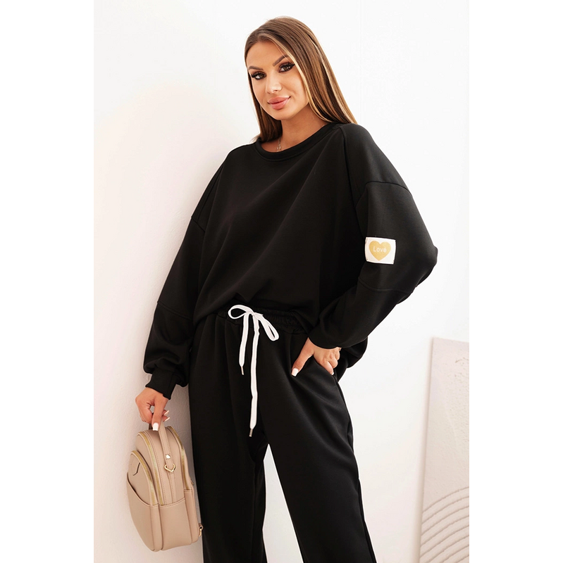 Kesi Dámsky maslový set s voľnou mikinou a nohavicami s nápisom LOVE 65376032