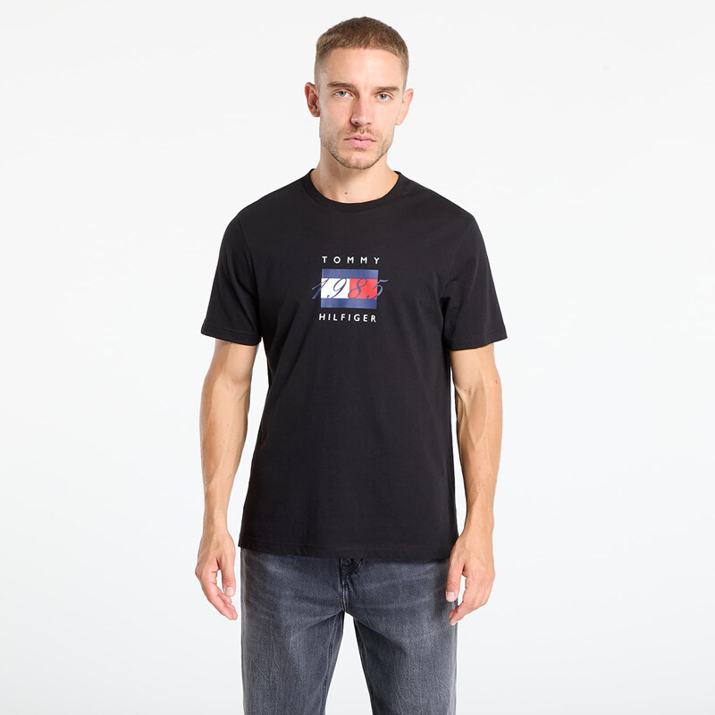 Tričko Tommy Hilfiger Linear Flag Graphic Tee Black M 65203223