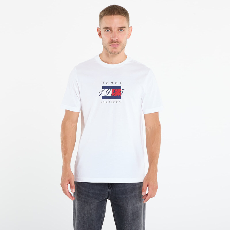 Tričko Tommy Hilfiger Linear Flag Graphic Tee White L 65203224