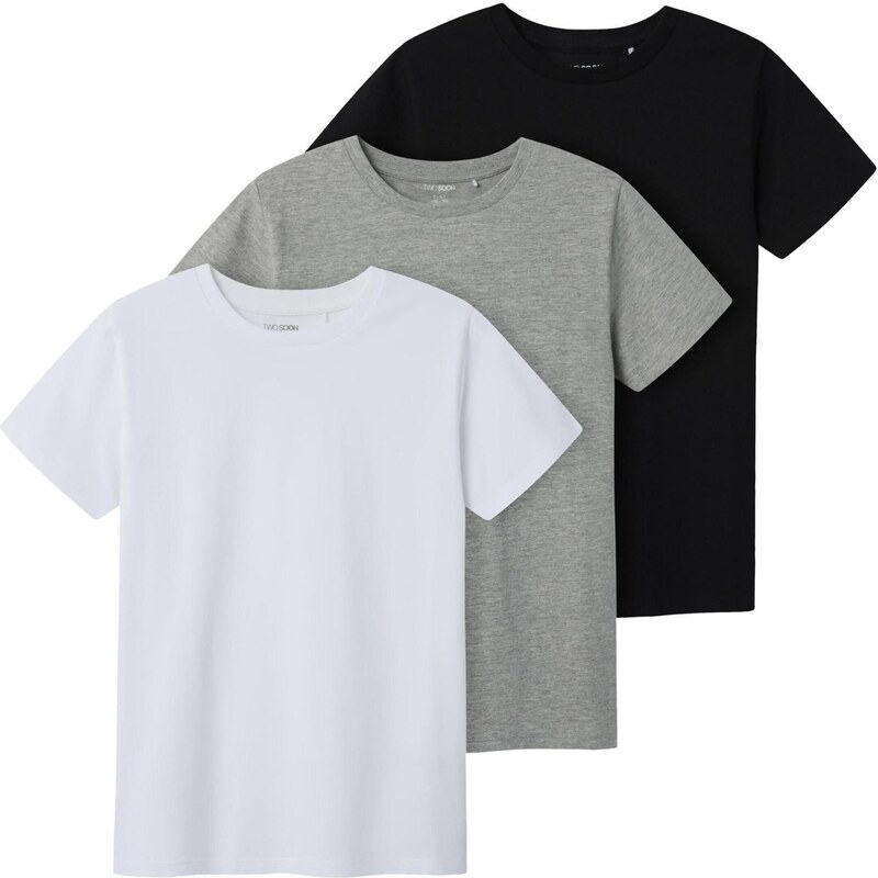 TWO SOON Tričko sivá / čierna / biela 65644766