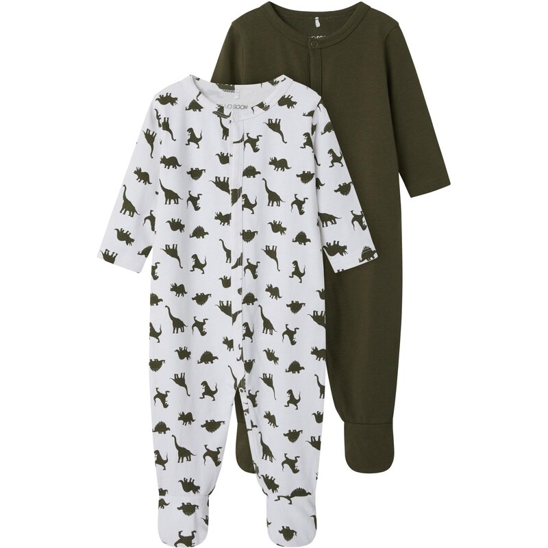 TWO SOON Pyžamo olivová / biela 65644992