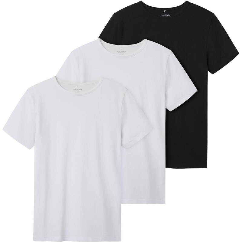 TWO SOON Tričko čierna / biela 65644913