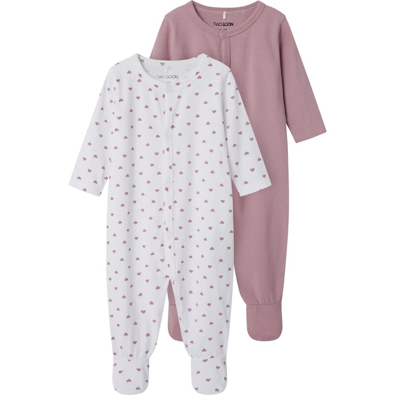 TWO SOON Pyžamo ružová / šedobiela 65644999
