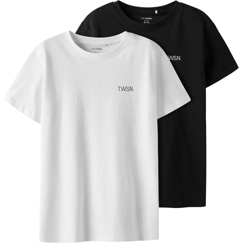 TWO SOON Tričko čierna / biela 65652296