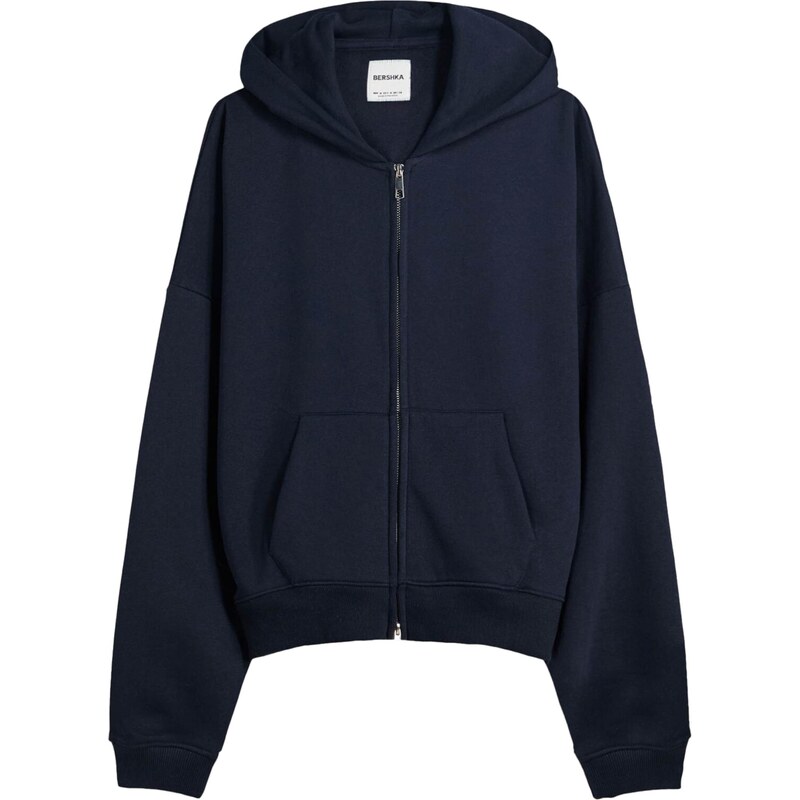 Bershka Tepláková bunda námornícka modrá 65661724