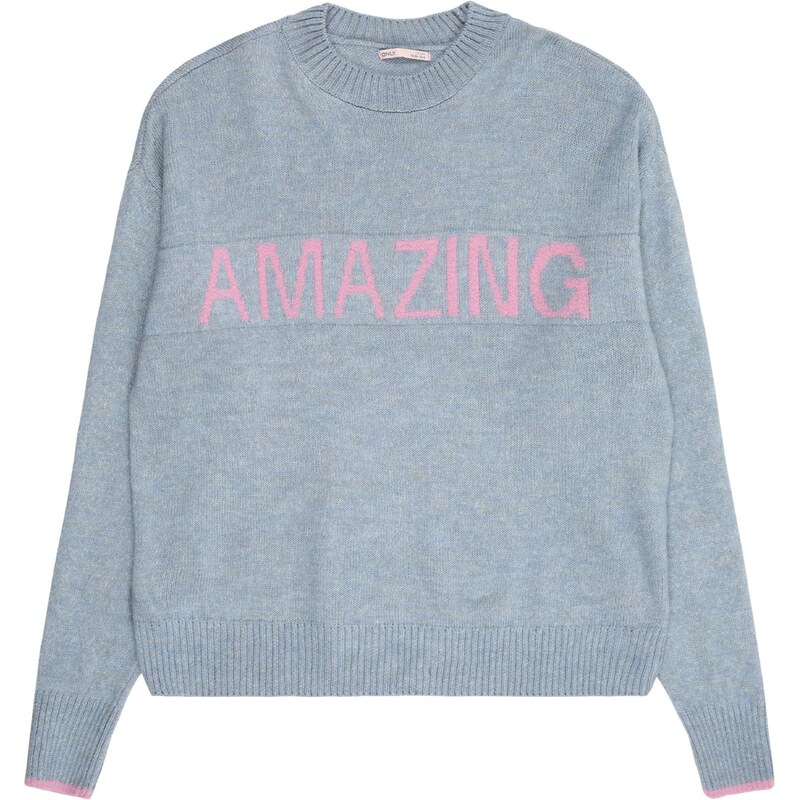 ONLY GIRLS Sveter Kogamour modrosivá / ružová 65694979