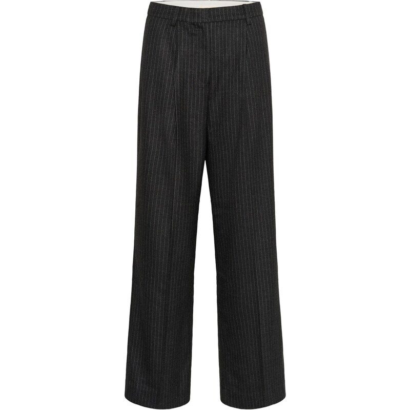 SOAKED IN LUXURY Nohavice s pukmi SLMalodi tmavosivá / biela 65662320