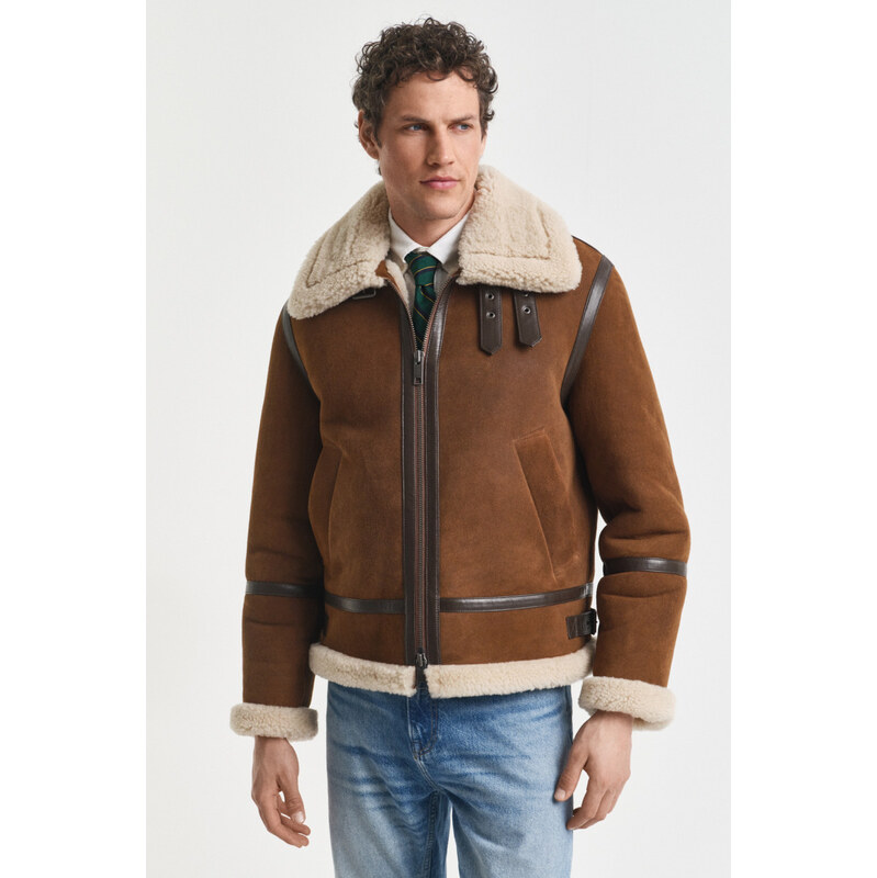 BUNDA GANT SHEARLING JACKET MAHOGANY BROWN 65451061