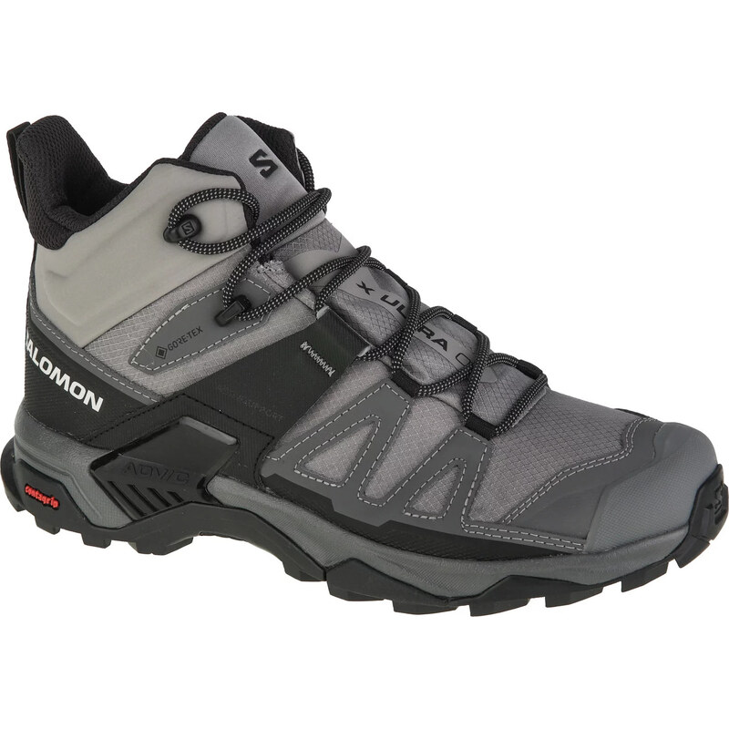 Svetlosivé pánske členkové outdoorové topánky Salomon X Ultra 4 Mid 67208126