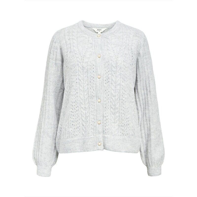 OBJECT Kardigán OBJFlora svetlosivá 65662022