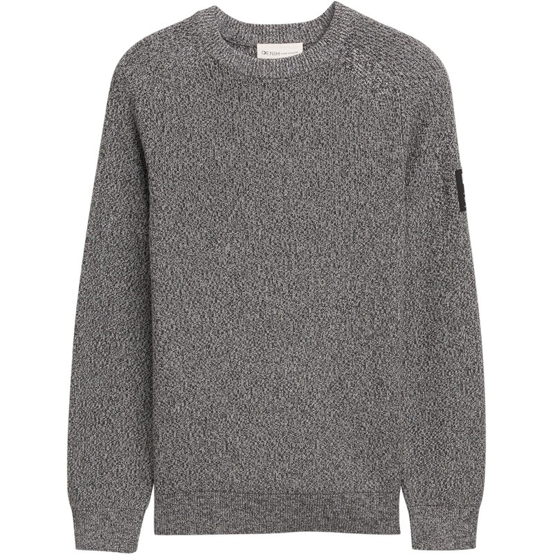 TOM TAILOR DENIM Sveter čierna melírovaná 65772902