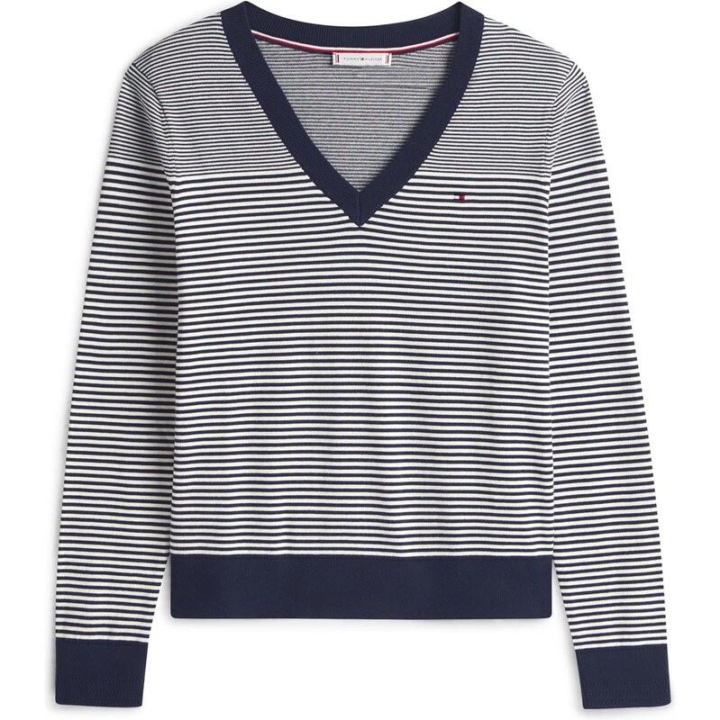 TOMMY HILFIGER Sveter tmavomodrá / biela 65660065