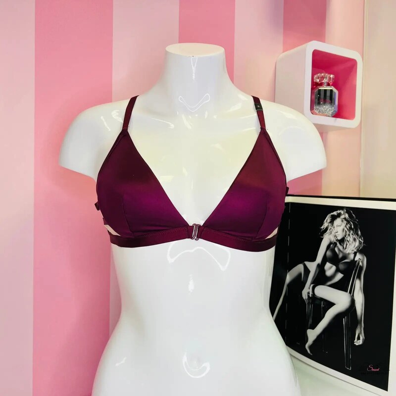 Lesklá braletka od Victorias Secret s čiernymi mesh panelmi 65202831