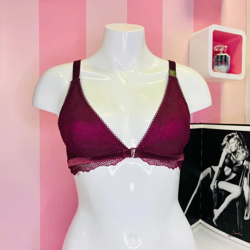 Victorias Secret Provokatívne červený bralette s čipkou a 65202792