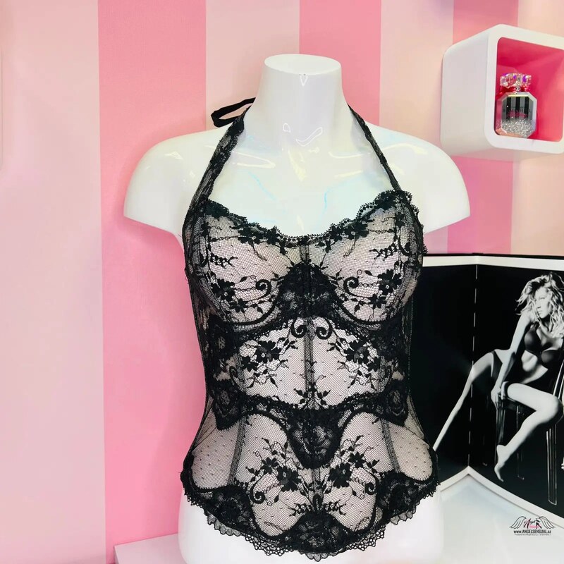 Victorias Secret Zvodný ružový korzet s fotkou a zadným zapínaním ako 65202850