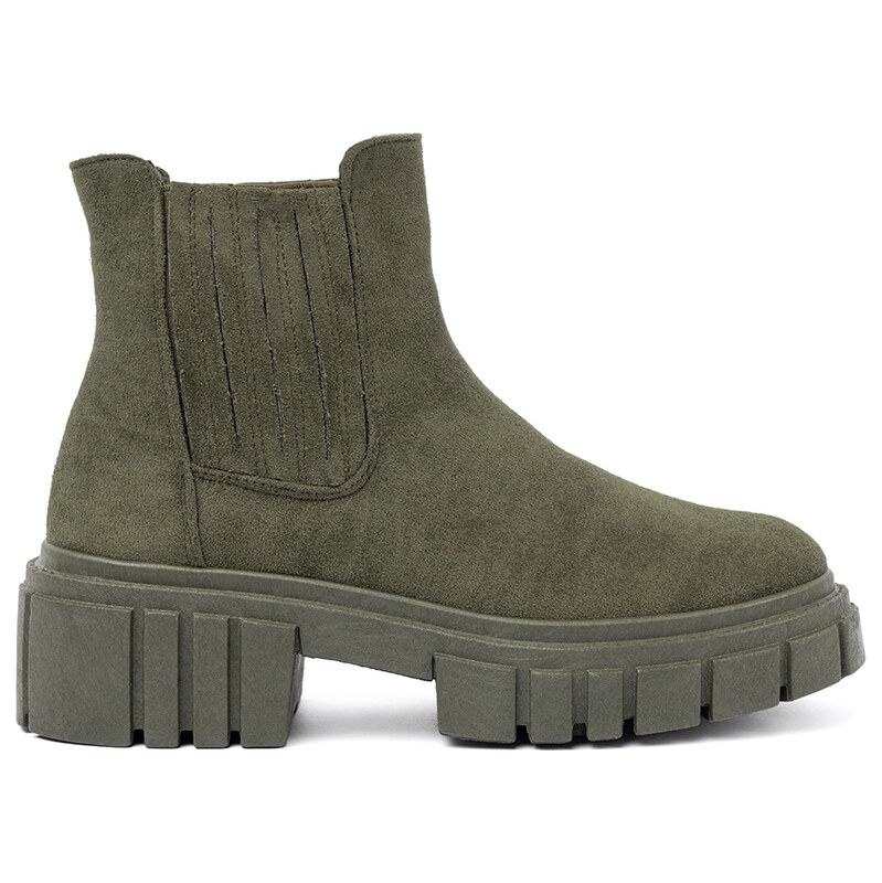 Shelvt Green ankle boots with elastic inserts 65208197