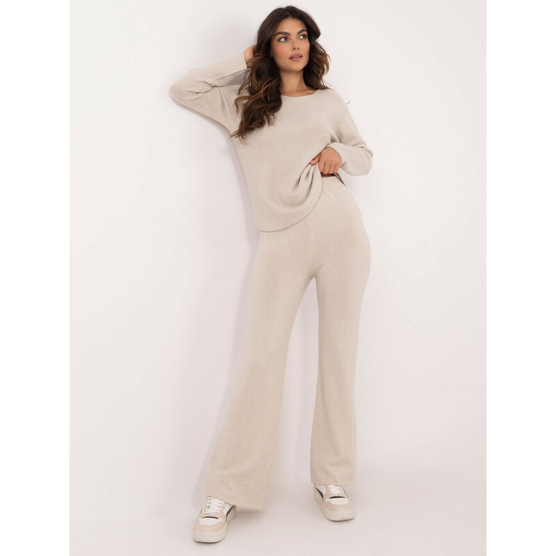 ITALY MODA Smotanová dámska pletená súprava IT-KMPL-2219.51-light 66150092