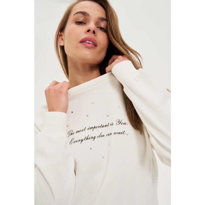 Marisse WOMENS SWEATSHIRT Z-BL-4805 OFF WHITE 65207593