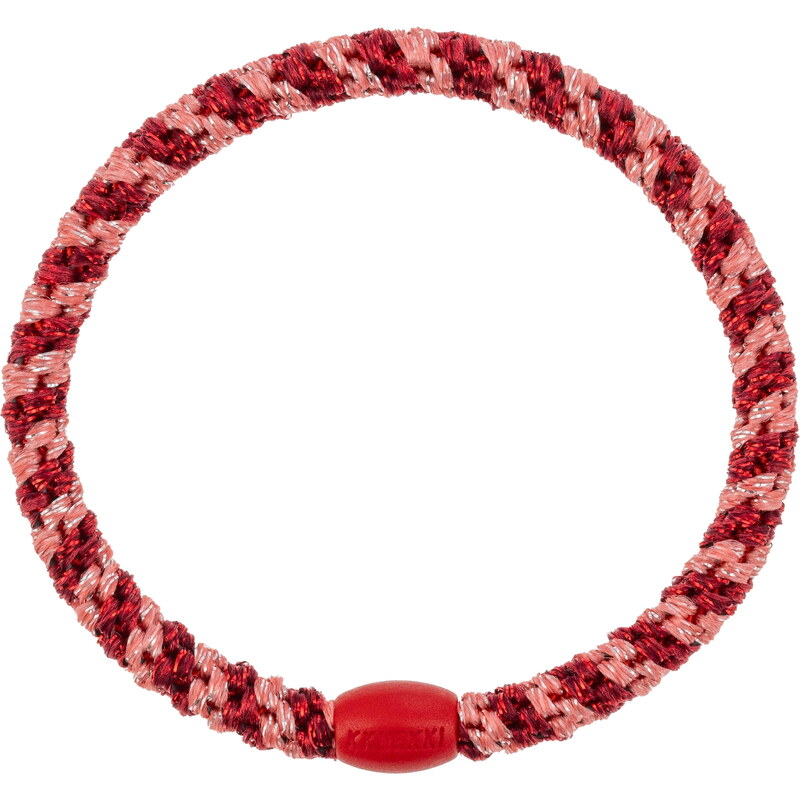 Gumička do vlasov Kknekki Slim Coral Bordeaux Glitter Stripe 65210301